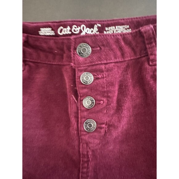 Cat & Jack Girls Skinny Corduroy Low-Rise Jeans Burgundy Sz 14plus XL soft cozy - Picture 6 of 11